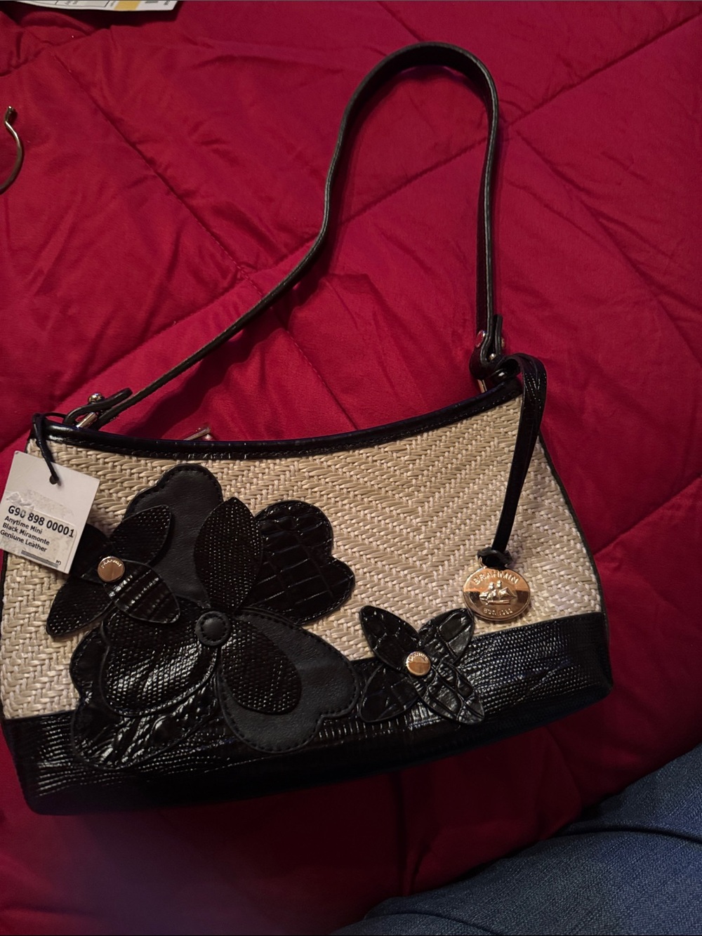Brahmin Anytime Mini Black Miramonte Bag NEW
